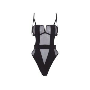 New! Bluebella Black Orla Sheer Mesh Bodysuit Size 34DD 2680